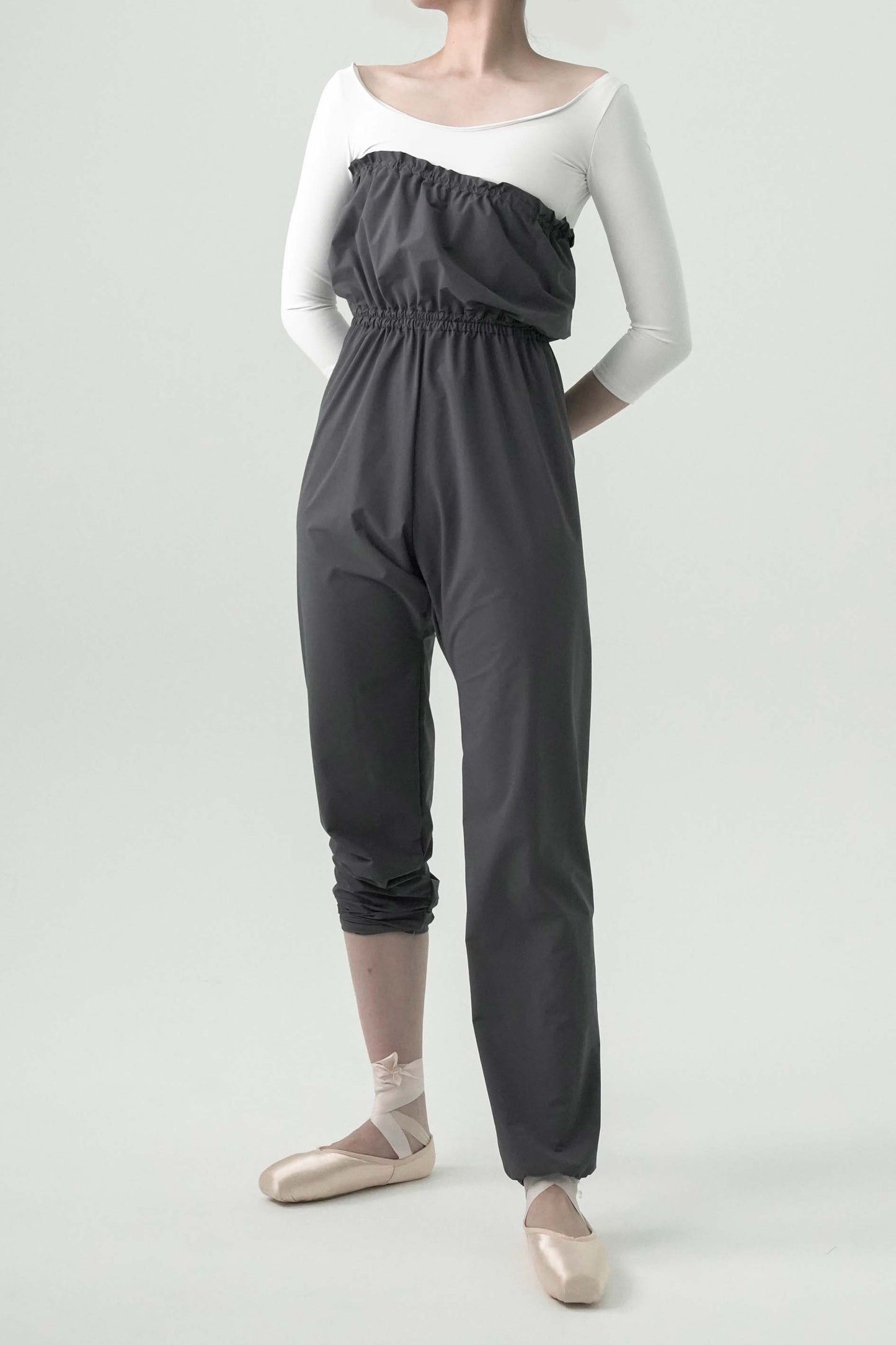 Beatrice romper in charcoal