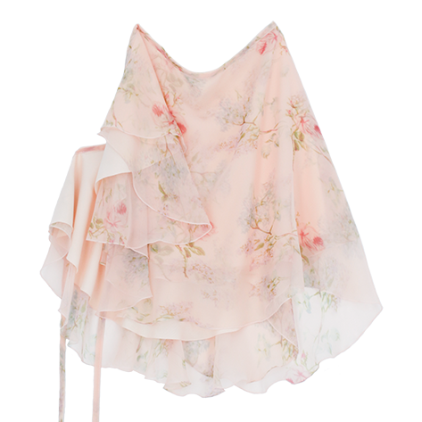 Ballet Chiffon Wrap Skirt in cream rose lilac