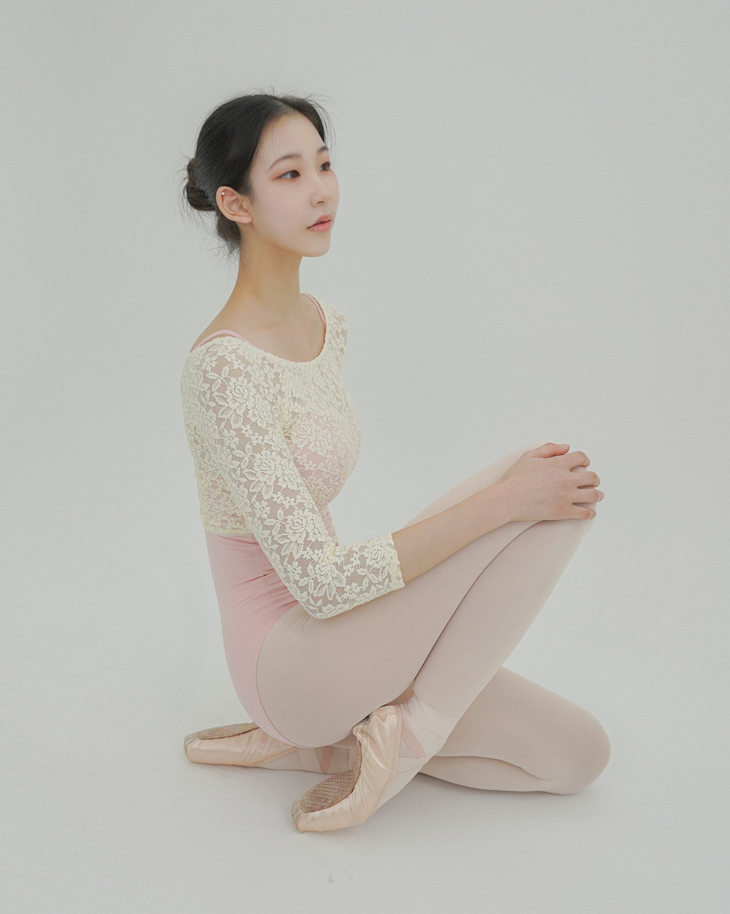 French Rose Lace Warmer top with 3/4 sleeves