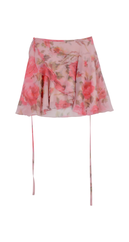 Ballet Chiffon Wrap Skirt in vintage rose