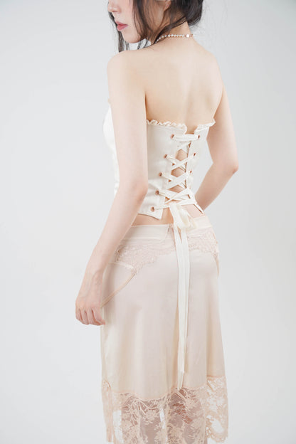 Romantique Front Lacing Corset in satin