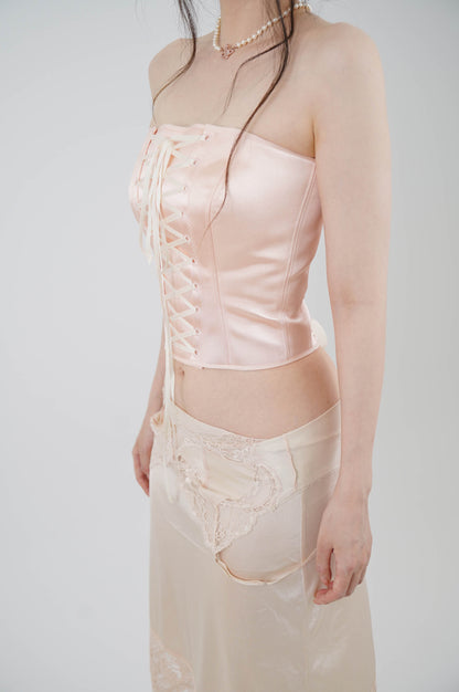 Romantique Front Lacing Corset in satin