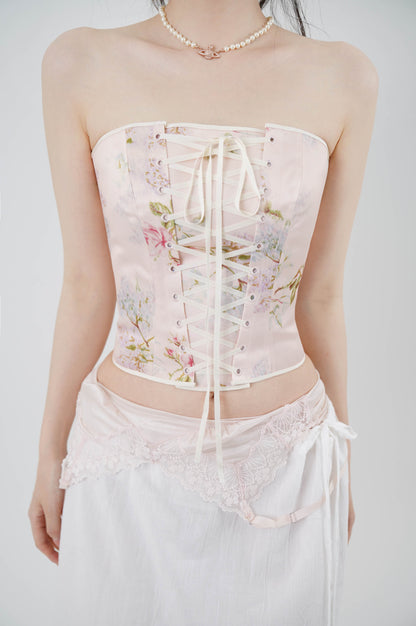 Romantique Front Lacing Corset in satin