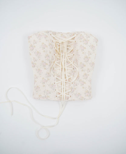Romantique Front Lacing Corset in corduroy