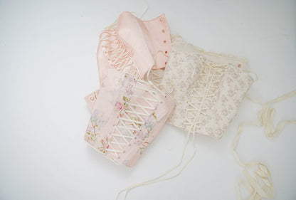 Romantique Front Lacing Corset in corduroy