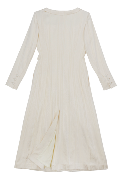 Mermaid Coat Dress in silk satin jacquard