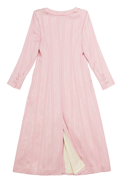 Mermaid Coat Dress in silk satin jacquard